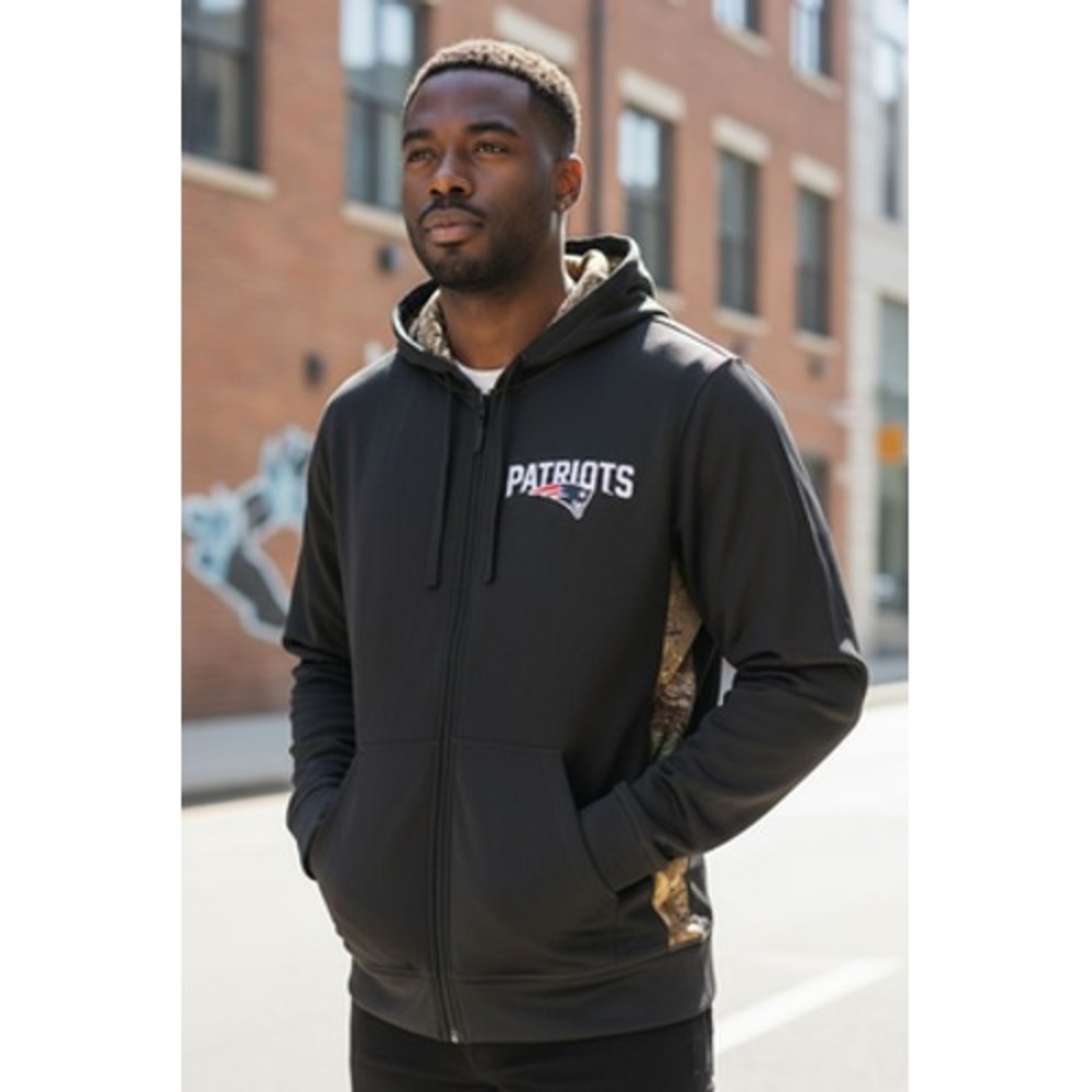 Dunbrook New England Patriots Hoodie Mens‎ Medium Black NFL Football Camo Lined
